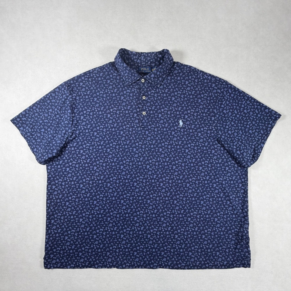 Polo Ralph Lauren Shirt 3XB Big Navy Floral AOP Performance Stretch Lined Golf